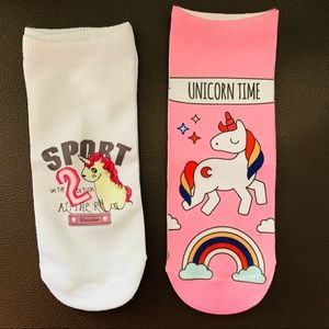 COPY - 2/13$ No Show unicorn sock Socks for Girls Low Cut Crew Kid Socks 2 pairs
